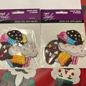 NWT 2 packages of Cupcake iron-on appliqués